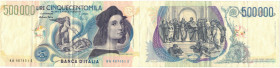 Banconote. Repubblica Italiana. 500.000 lire Raffaello. 1997. Gig.BI86A.