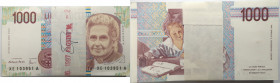 Banconote. Repubblica Italiana. 1.000 lire Montessori. 1995. Serie sostitutiva. Mazzetta da 100 pezzi. Gig.BI58Ea.