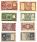Banconote. Repubblica Italiana. Lotto di 4 pezzi. 10 lire Impero, 100 Lire, 50 Lire e 5 Lire.