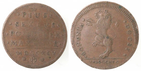 Bologna. Pio VI. 1775-1799. Due baiocchi 1795. Ae.
