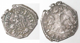 Messina. Filippo IV. 1621-1665. Tarì 1650, sigle IP MP. Ag.