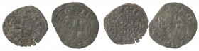 Napoli. Lotto di 2 monete. Carlo II d'Angiò. 1285-1309. Denaro Gherardino. Mi. P.R.5. Peso gr. 0,41. Diametro mm. 15,50. qBB. R. e Roberto d'Angiò. 13...