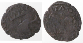 Napoli. Ferdinando II d'Aragona. 1495-1496. Cavallo. Ribattuto su cavallo di Carlo VIII. Ae.