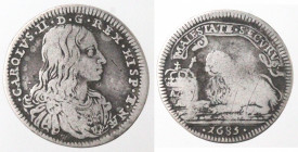 Napoli. Carlo II. 1674-1700. Carlino 1685. Ag.