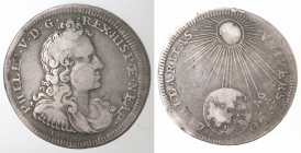 Napoli. Filippo V. 1700-1707. Mezzo Ducato 1702. Ag.