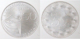 Repubblica Italiana. 5 Euro 2004. RAI. Ag.