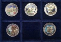 Repubblica Italiana. Lotto di 5 monete da 2 Euro colorate.
