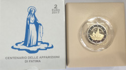 Vaticano. Francesco. 2013-Regnante. 2 Euro 2017. Centenario apparizioni Madonna di Fatima. Bimetallica.