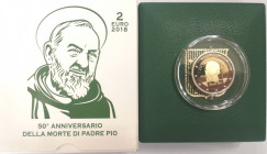 Vaticano. Francesco. 2013-Regnante. 2 Euro 2018. Padre Pio. Bimetallica. Proof.