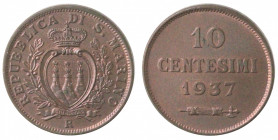 San Marino. 1864-1938. 10 centesimi 1937. Ae.