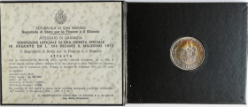San Marino. 500 lire 1975 Scalpellino. Ag.