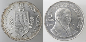 San Marino. 5 Euro 2004. Bartolomeo Borghesi. Ag.