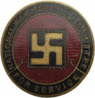 Drittes Reich
 Emailliertes Bronzeabzeichen o.J. (Th. Fattorini) Abzeichen "For Service" vom National War Savings Committee. Hakenkreuz, umher Schrif...