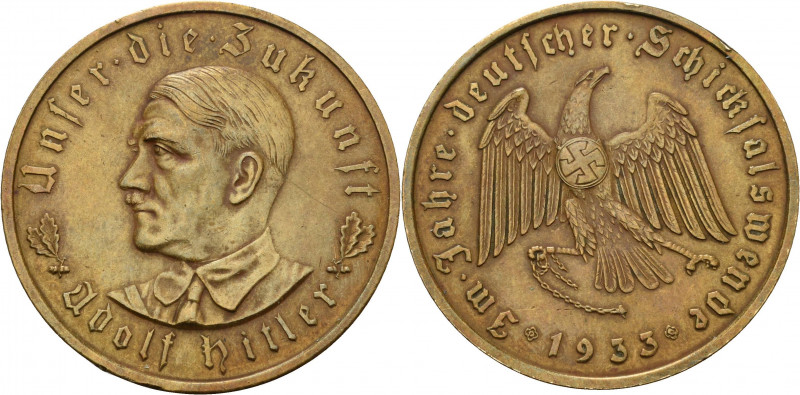 Drittes Reich
 Bronzemedaille 1933 (O. Glöckler) Machtergreifung durch Adolf Hi...