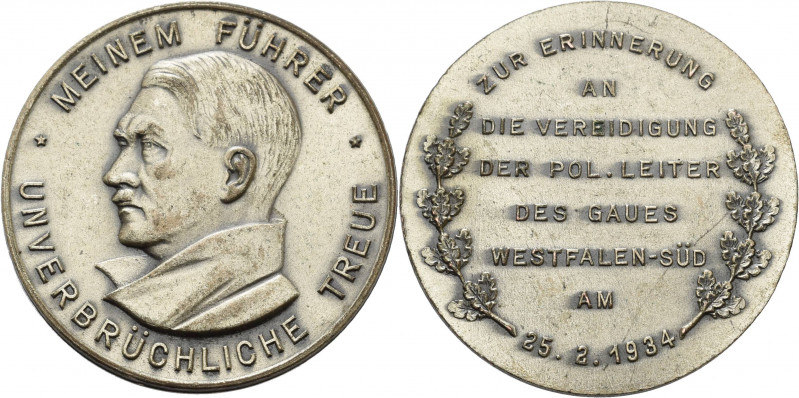 Drittes Reich
 Versilberte Bronzemedaille 1934 (unsigniert) Zur Erinnerung an d...
