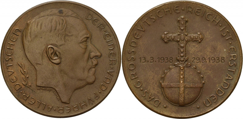 Drittes Reich
 Bronzemedaille 1938 (Hanisch-Concée) Auf das Großdeutsche Reich ...