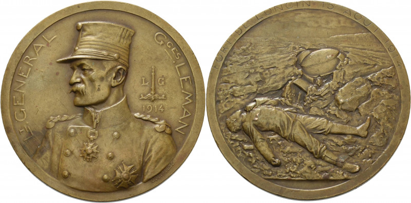 Erster Weltkrieg
 Bronzemedaille 1914 (G. Devreese) Gefangennahme des Generals ...