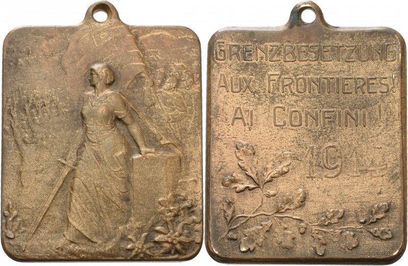 Erster Weltkrieg
 Bronzemedaille 1914 (Henri Huguenin) Schweizer Grenzbesetzung...