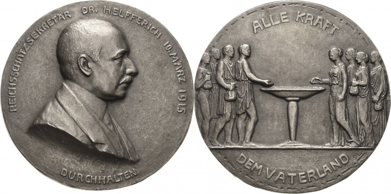 Erster Weltkrieg
 Eisengussmedaille 1915 (Leibküchler) Karl Helfferich und sein...