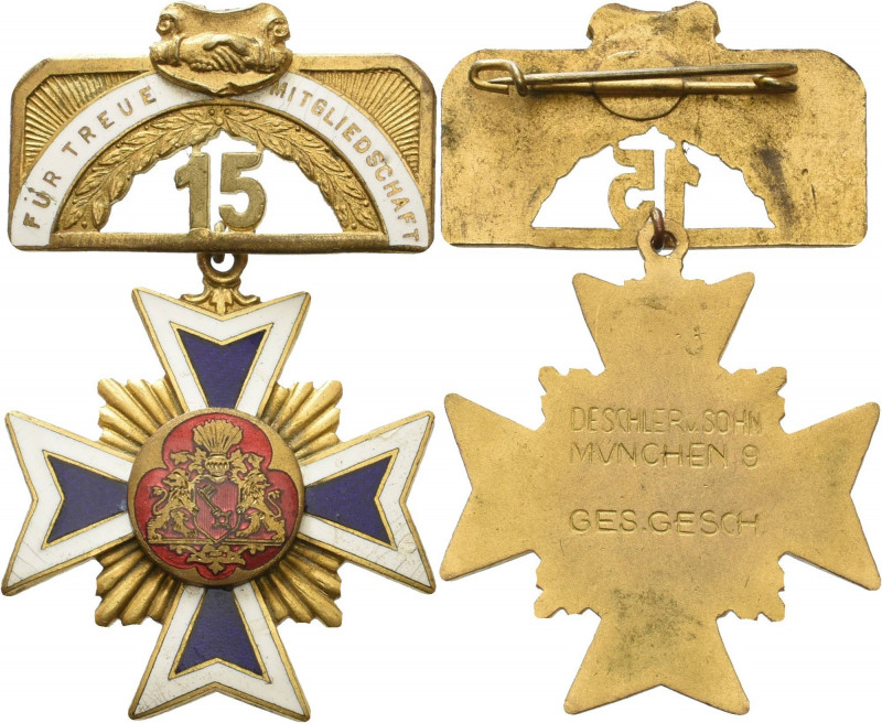 Freimaurer
 Teilemailliertes und -vergoldetes Bijou o.J. Verdienstmedaille für ...