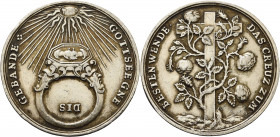 Geschenkmedaillen
 Silbermedaille o.J. (unsigniert) Auf die Ehe. Barocker Fingerring, auf dessen Platte zwei ineinander verschlungene Hände, oben str...