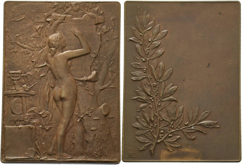 Jugendstil
 Bronzeplakette o.J. (1891) (Alphonse Lechevrel) Hommage aux graveur...