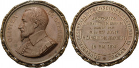 Slg. Joos - Medaillen, Plaketten, Abzeichen der Luftfahrt 1783-1945
 Bronzemedaille 1880 (Tasset) Andenken an den Regionalwettbewerb in Rennes. Brust...