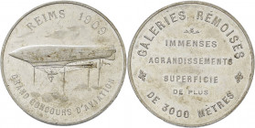 Slg. Joos - Medaillen, Plaketten, Abzeichen der Luftfahrt 1783-1945
 Aluminiummedaille 1909 (unsigniert) Grand Concours d'Aviation in Reims. Luftschi...