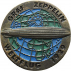 Slg. Joos - Medaillen, Plaketten, Abzeichen der Luftfahrt 1783-1945
 Versilbertes, teils farbig lackiertes Bronzeabzeichen 1929. Weltflug des "LZ Gra...