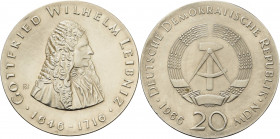 Gedenkmünzen
 20 MDN 1966. Leibniz Jaeger 1518 Vorzüglich-prägefrisch