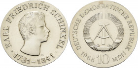 Gedenkmünzen
 10 MDN 1966 Schinkel Jaeger 1517 Prägefrisch