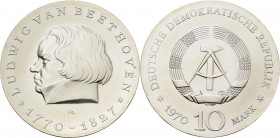 Gedenkmünzen
 10 Mark 1970. Beethoven Jaeger 1528 Stempelglanz