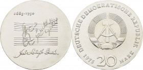 Gedenkmünzen
 20 Mark 1975. Bach Jaeger 1555 Stempelglanz