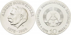 Gedenkmünzen
 10 Mark 1975. Schweitzer Jaeger 1554 Stempelglanz
