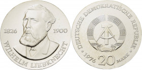 Gedenkmünzen
 20 Mark 1976. Liebknecht Jaeger 1561 Vorzüglich-Stempelglanz