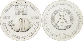 Gedenkmünzen
 10 Mark 1977. Guericke Jaeger 1565 Fast Stempelglanz