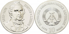 Gedenkmünzen
 10 Mark 1978. Liebig Jaeger 1567 Fast Stempelglanz