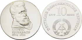 Gedenkmünzen
 10 Mark 1979. Feuerbach Jaeger 1574 Stempelglanz
