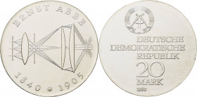 Gedenkmünzen
 20 Mark 1980. Abbé Jaeger 1575 Fast Stempelglanz