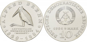 Gedenkmünzen
 10 Mark 1984. Brehm Jaeger 1597 Stempelglanz
