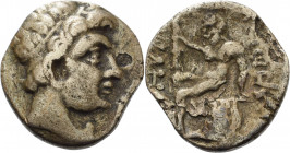 Baktrien Könige von Baktrien
Euthydemos I. ca. 225-200 v. Chr Tetradrachme um 200 v. Chr Subaerate Imitation. Kopf mit Diadem nach rechts / Herakles ...