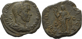 Kaiserzeit
Gallienus 253-268 Sesterz 254/256, Rom Brustbild mit Lorbeerkranz nach rechts, IMP GALLIENVS PIVS FELIX AVG / Felicitas steht mit Caduceus...