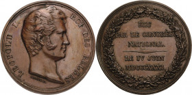 Belgien-Königreich
Leopold I. 1830-1865 Bronzemedaille 1831 (Borrel) Auf den Nationalkongress. Kopf nach rechts / 5 Zeilen Schrift im Eichenkranz. 42...