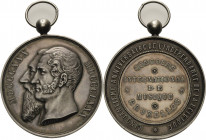 Belgien-Brüssel
 Silbermedaille 1880 (A. Fisch) Concours international de Musique. Köpfe der belgischen Könige Leopold I. und Leopold II. nebeneinand...