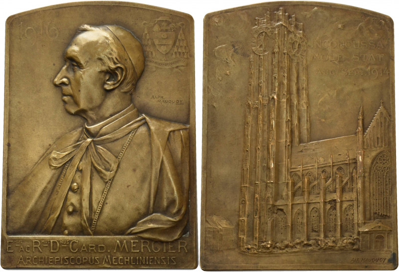 Belgien-Mechelen
 Bronzeplakette 1916 (A. Mauguy) Désire-Joseph Kardinal Mercie...