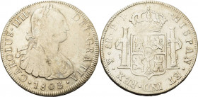 Bolivien
Karl IV. 1788-1808 8 Reales 1803, PTS/PJ-Potosi KM 73 Cayon 13124 Davenport 337 Sehr schön