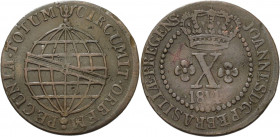 Brasilien
Johannes, Prinzregent 1799-1816 10 Reis 1814, R-Rio de Janeiro KM 232.3 Prober C-1089 Sehr schön+