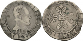 Frankreich
Heinrich III. 1574-1589 1/2 Franc 1581, K-Bordeaux? Duplessy 1131 Fast sehr schön
