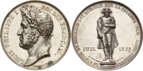 Frankreich
Louis Philippe 1830-1848 Versilberte Bronzemedaille 1833 (Montagny) Auf die Wiedererrichtung der Napoleon-Statue auf dem Place Vendôme. Br...