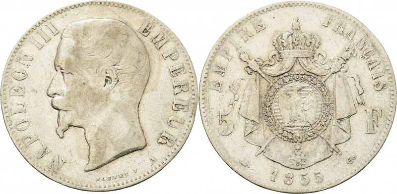 Frankreich
Napoleon III. 1852-1870 5 Francs 1855, A-Paris Gadoury 734 Davenport...